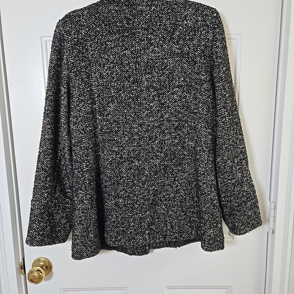 London Fog Womens Wool Blend Black And White Tweed Coat Large - Picture 4 of 11